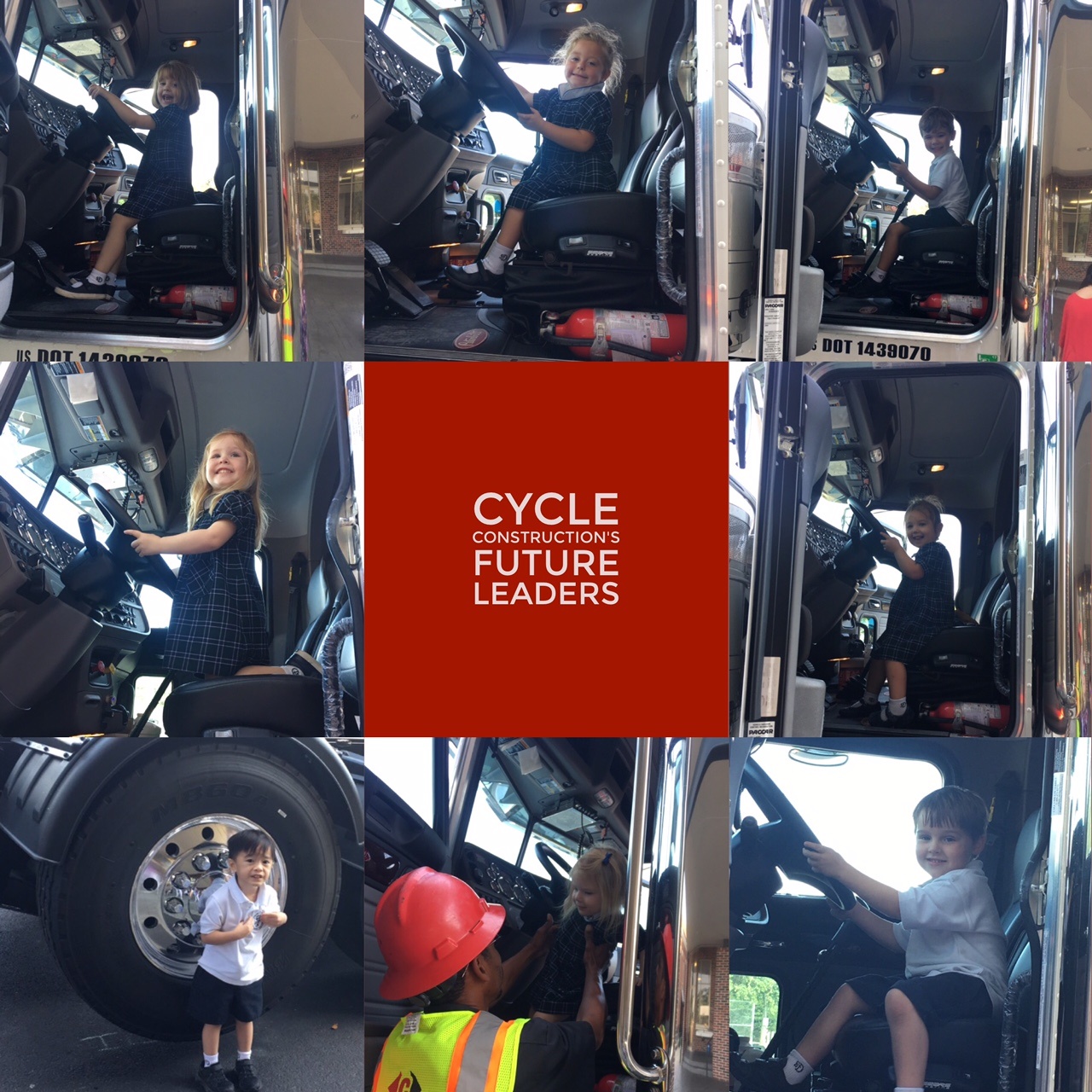 PreK 3 class at St. Dominic School today with a Peterbilt 600 horse